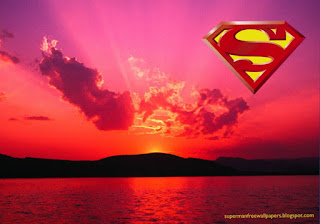 Superman free wallpapers Superman Logo posters. Superman Desktop Logo in Sunset Nights background