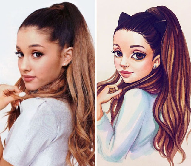 Artista Rusa retrata celebridades con un estilo de dibujo animado y el resultado es adorable