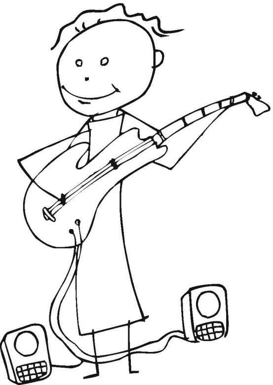 Download Play Guitar Coloring ~ Child Coloring