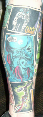 comic tattoo, slevee tattoo, unique tattoo, 