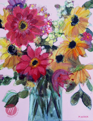 uptown-girl-mixed-media-floral-painting-merrill-weber