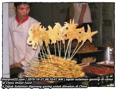 gambar tapak Sulaiman digoreng garing sebagai makanan manusia di China