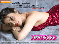 lying on bed in sexy red dress, hot birthday wish hd pc background