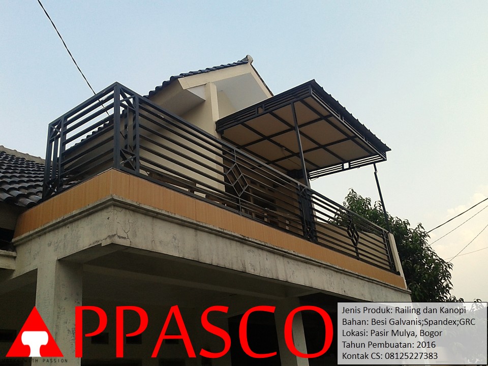 Railing Balkon dan Kanopi  Lantai  2 di Pasir Mulya Bogor Railing 