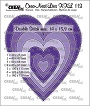 Set van 7 harten om slanke harten met dubbele stiksteeklijnen te maken. Set of 7 hearts to make slim hearts with double lockstitch lines.