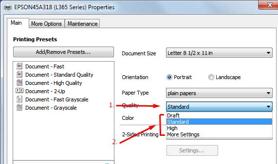 Cara Keempat Merubah Setingan mencetak kualitas terbaik