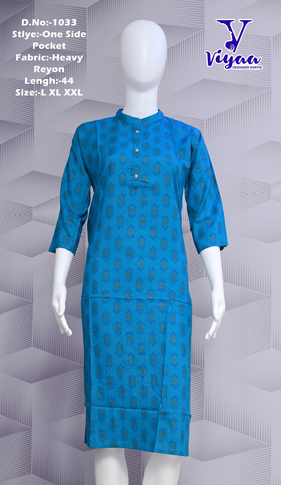 Buy Fashion Queue Straight Long Kurti Chex Printed Designed Blue And White  Printed Color With Side Pocket Kurti/Kurta 3/4 Sleeves(Cut Shoulder Design)  And Round Neck Casual Wear Formal Wear Traditional Wear For