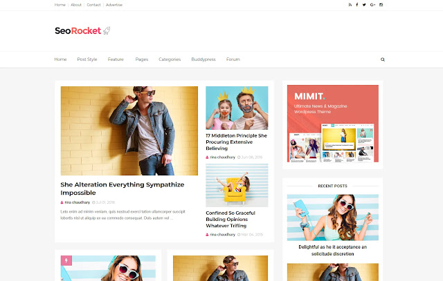 SeoRocket Responsive Magazine News Family Tutorial Clean Blogger Template Theme