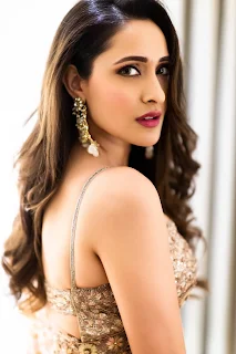 Actress Pragya Jaiswal Transparent Saree Stills