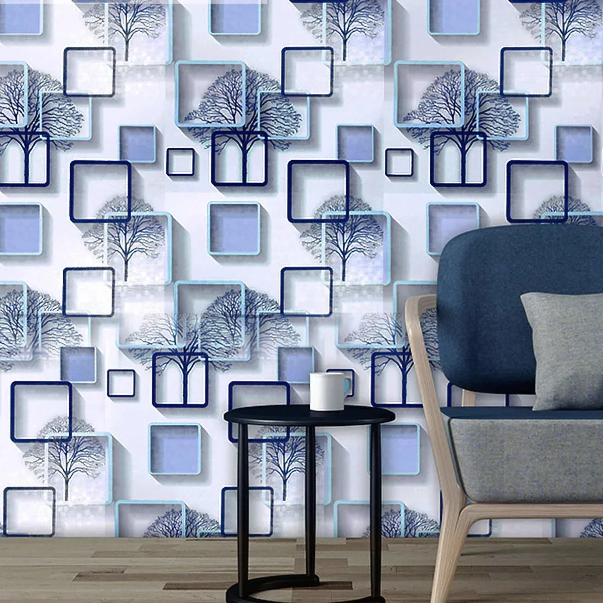 3D frame PVC wallpaper