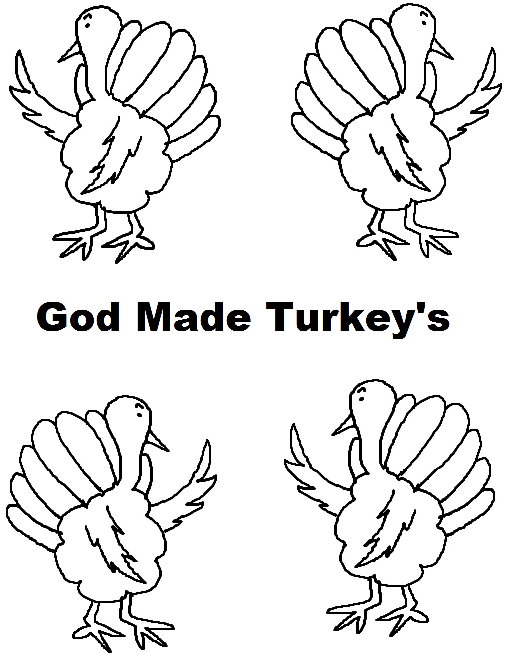 God Made Turkey s Coloring Page