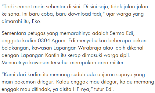 Jangan Main Games Pokemon GO (Blok) Di kawasan Militer Jika Tidak ingin dimarahi TNI, jika Ngelawan apalagi ngeyel jangan salahkan TNI Jika HPnya disita - Commando