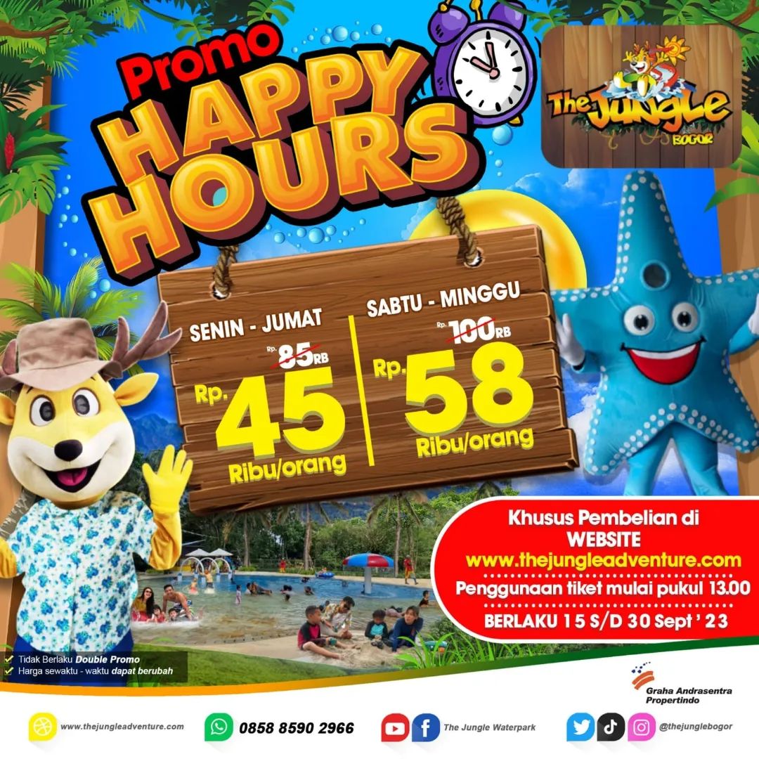 Promo The Jungle Happy Hour - Tiket Masuk harga hanya Rp. 45Ribu