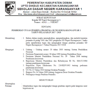 Contoh Sk Pembina Ekstrakurikuler Pramuka Di Sekolah Sidapodikdas