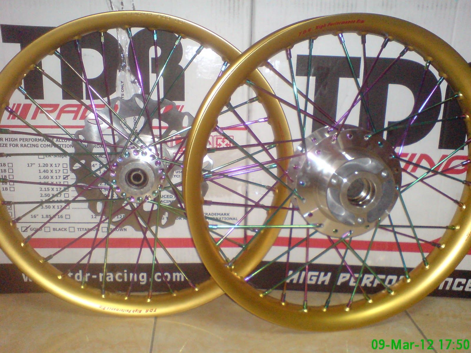 Velg TDR Gold Ruji pelangi Tromol trusty untuk Satria FU 