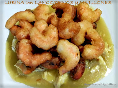 Lubina con langostinos y mejillones #cocinadeffrigorifico