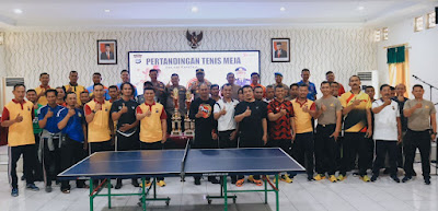 Kapolresta Yogyakarta Gelar Pertandingan Tenis Meja Dalam Rangka HUT Bhayangkara Ke-77