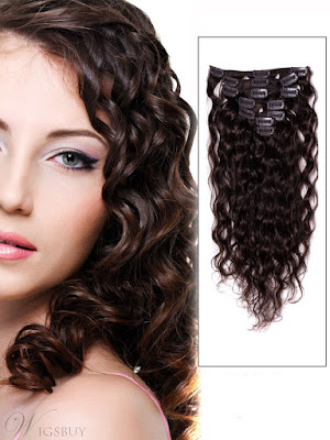 Remy Human Hair Curly 7PCS Clip in Human Hair Extensions