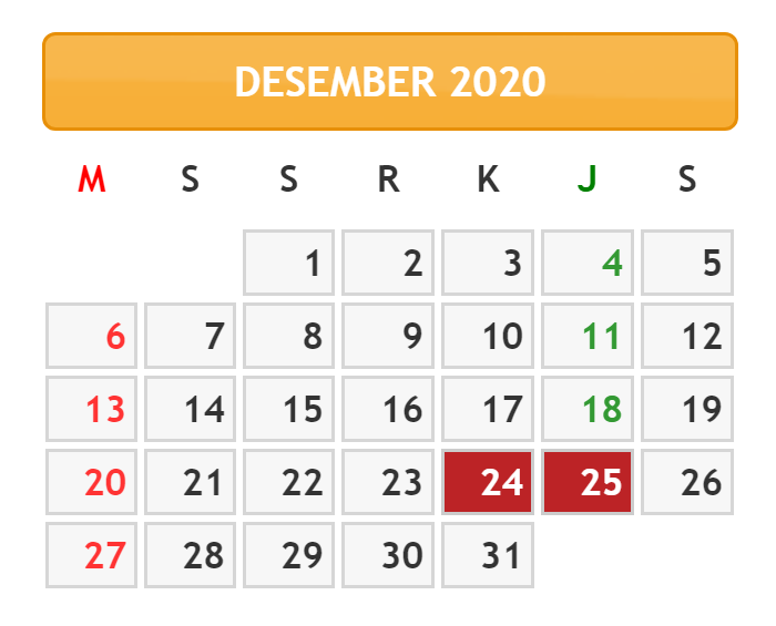  KALENDER  BULAN  DESEMBER  TAHUN  2021 KALENDER  ONLINE