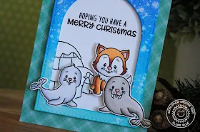 Sunny Studio Stamps: Polar Playmates Arch Framed Winter Scene by Eloise Blue