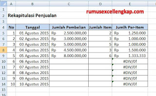 contoh data rumus excel Iserr dan Iserror