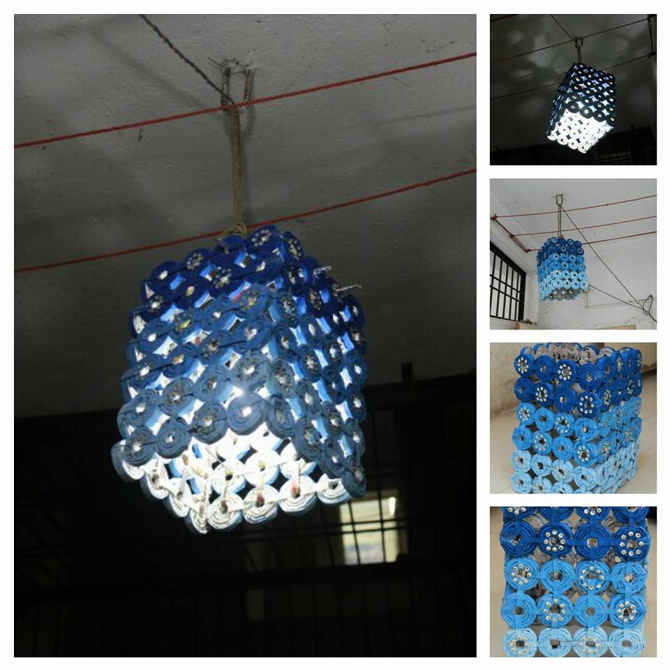 Contoh lampu hias dari barang bekas Isi Rumahku