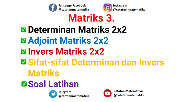 Determinan dan Invers Matriks 2x2