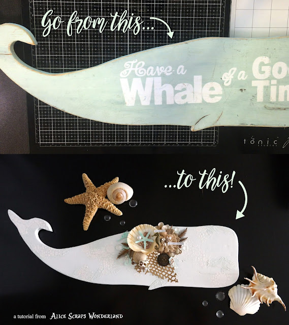 A Whale's Tale: An Altered Art Mixed Media Tutorial | Alice Scraps Wonderland