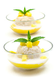 Thai sticky rice with mango blog recipe shot close up