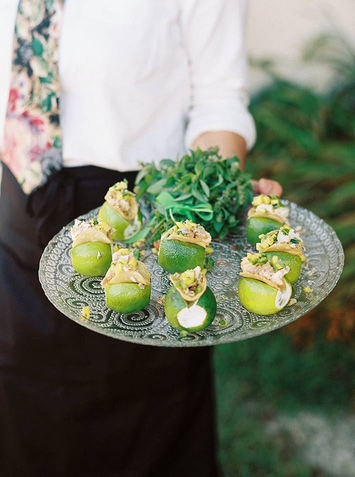 Mini tacos and limes appetizers | Photo by Matoli Keely Photography