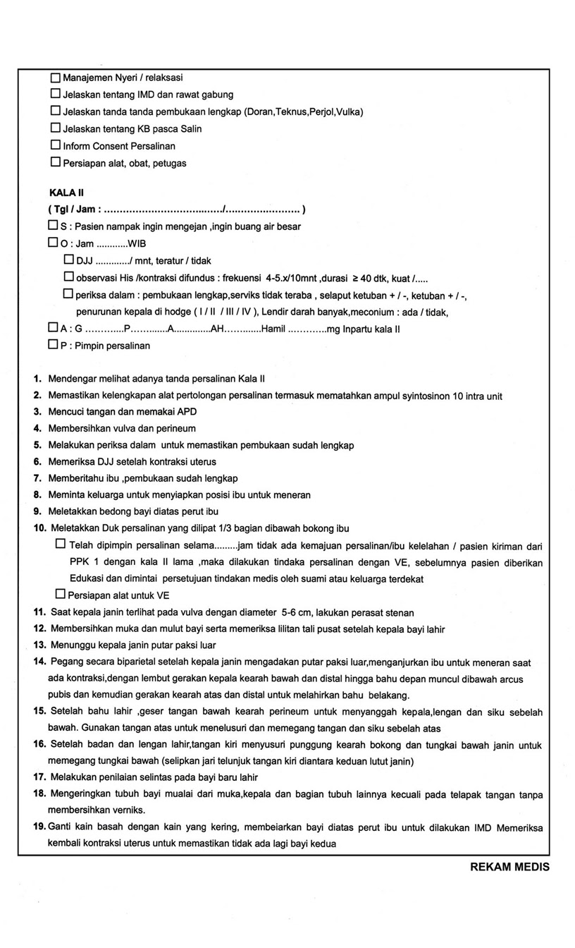  CONTOH  FORMAT  REKAM  MEDIS  KEBIDANAN ASSESMEN KHUSUS 