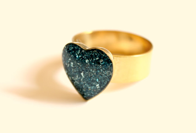 Meant to Be glitter heart ring by Catherine Masi