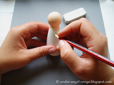 DIY creating the wooden painted Christmas angel peg doll