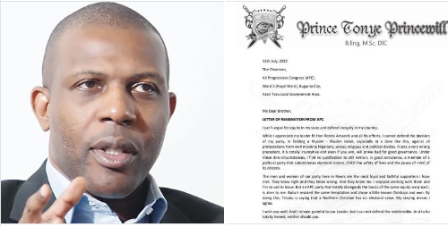 Rivers state APC Chieftain Prince Toye Princewill resign from party