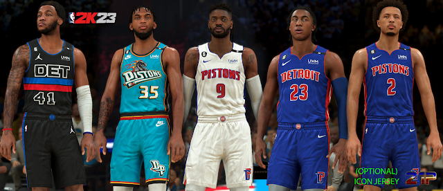 Detroit Pistons 22-23' Realistic Jersey Pack
