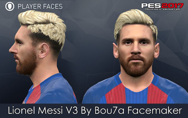 Face Lionel Messi V3 PES 17 By Bou7a Facemaker