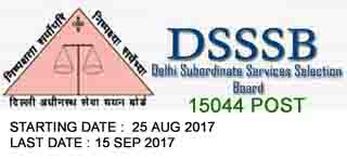 DSSSB Delhi 15044 Junior Engineer- TGT & PGT Teacher- Patwari- Other Post 2017