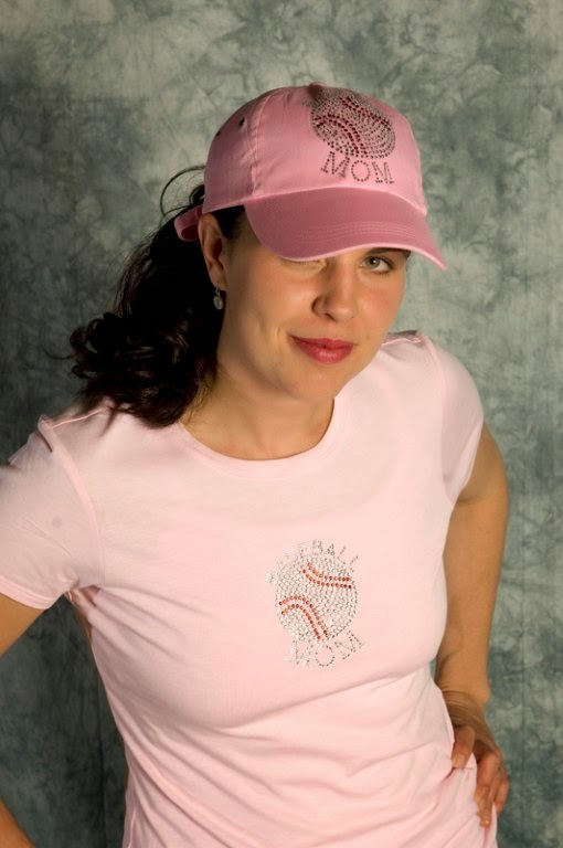 Baseball Mom Rhinstone Tee and Hat 