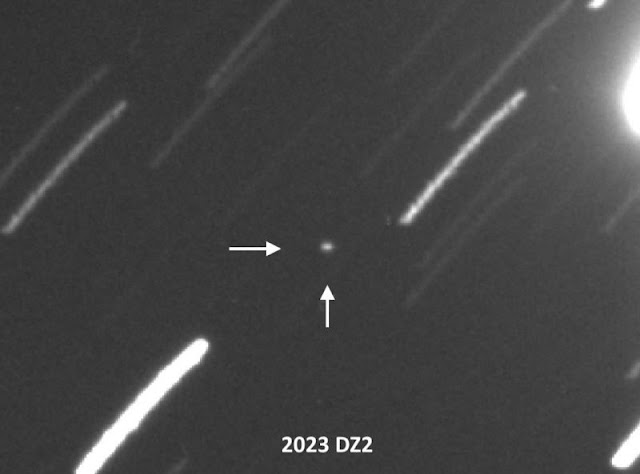 Asteroide 2023 DZ2 registrado do Canadá por Filipp Romanov em 21 de março de 2023