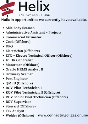 Helix in opportunities we currently have available.