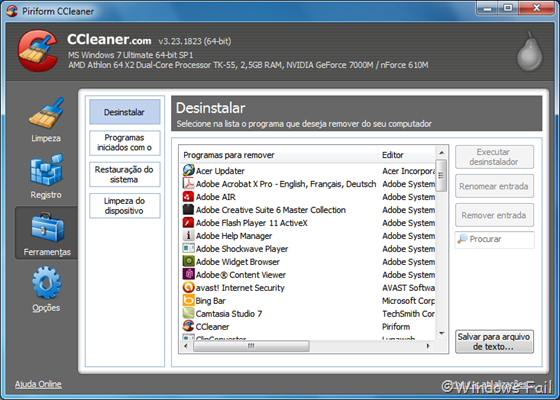 Abra o CCleaner. Clique em Ferramentas, depois clique em Programas iniciados com o…
