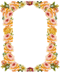 digital vintage rose frame