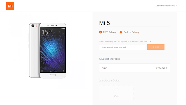 Xiaomiシャオミmi5indiainternationalshippingpage