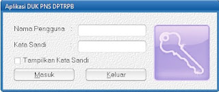 Tampilan Form login - Aplikasi PKL Daftar Urutan Kepangkatan Berbasis Delphi