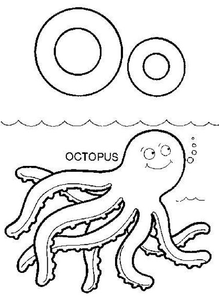 Sea Animals Octopus Alphabet Coloring Pages