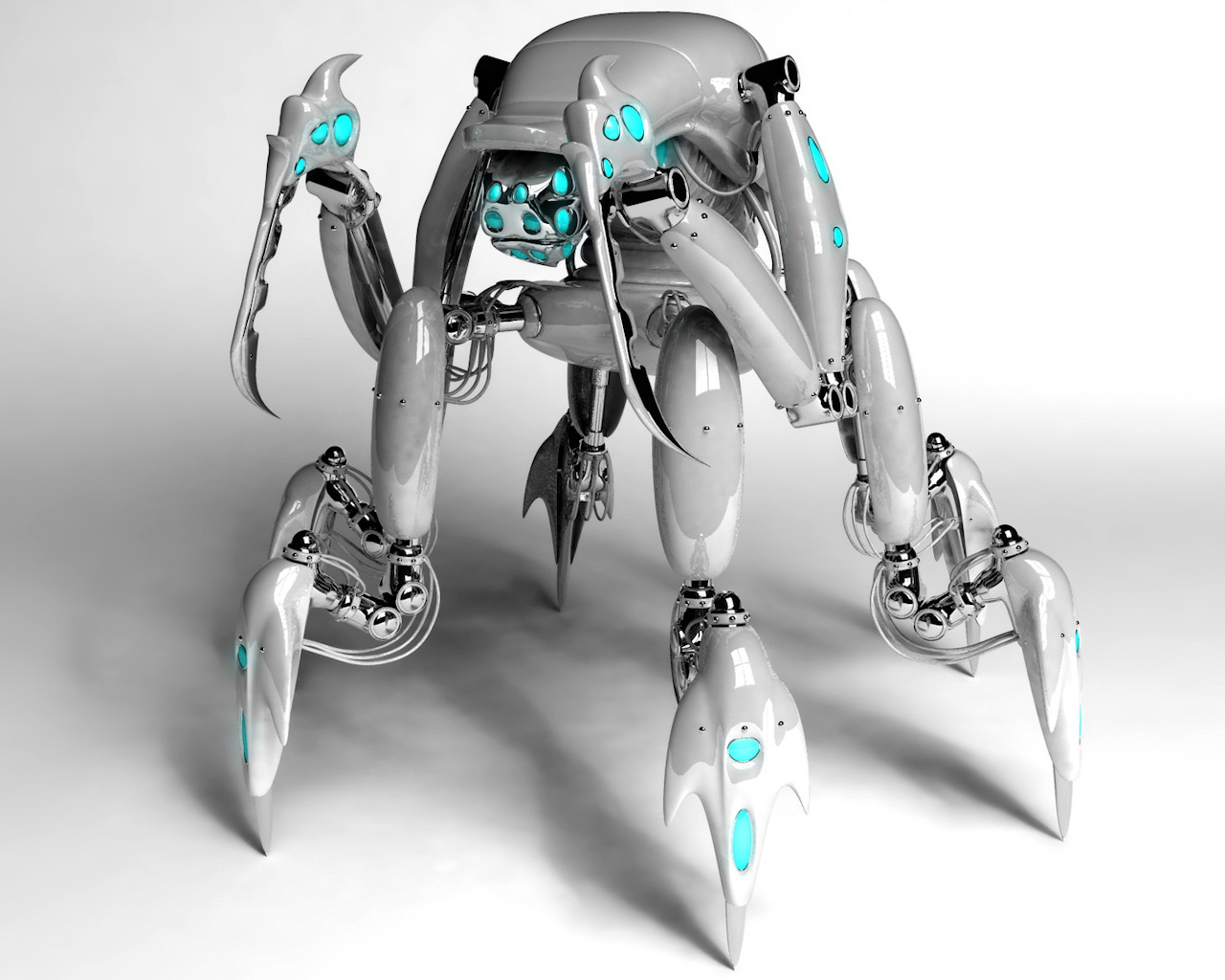 Araña robotica con gran capacidad para extenderse, caminar y 
