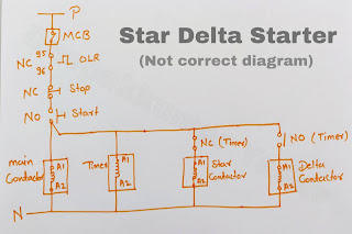 Star Delta Starter Controlling Diagram  Working of Star Delta Starter