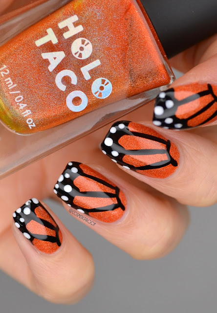 monarch butterfly nail art