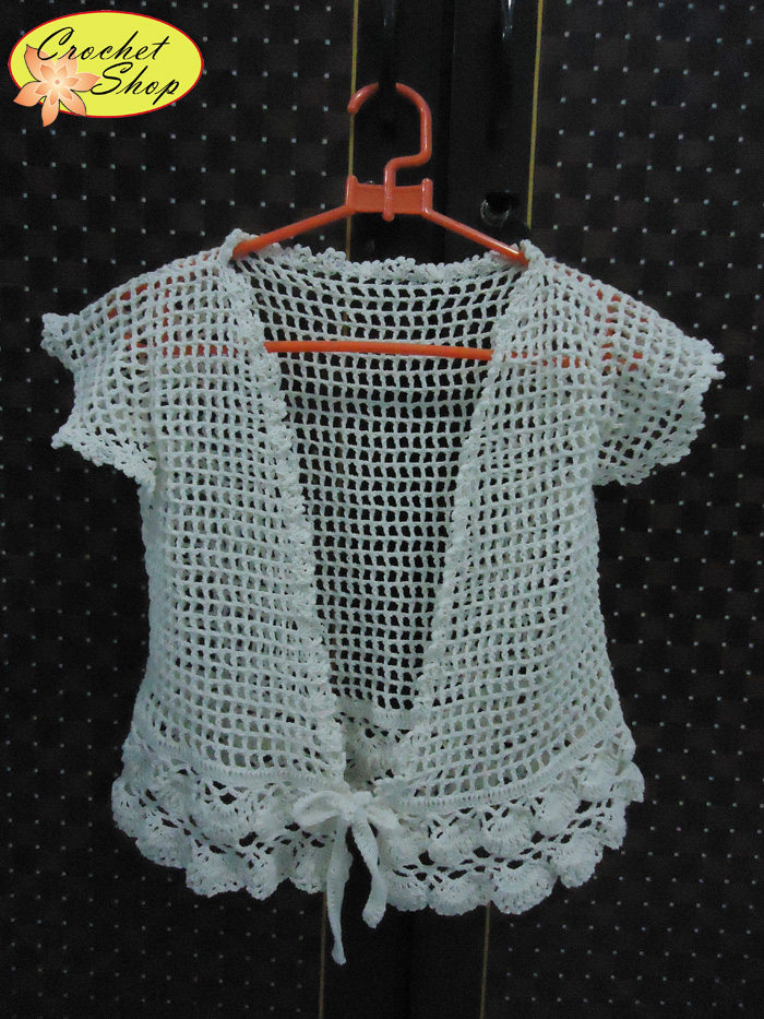 erlyn crochet Cardigan  Rajut  Putih Pendek