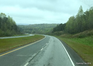 Driving into the mountains